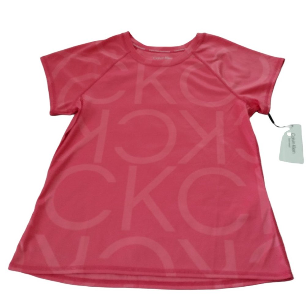 CALVIN KLEIN WOMEN'S PINK T-SHIRT SIZE M